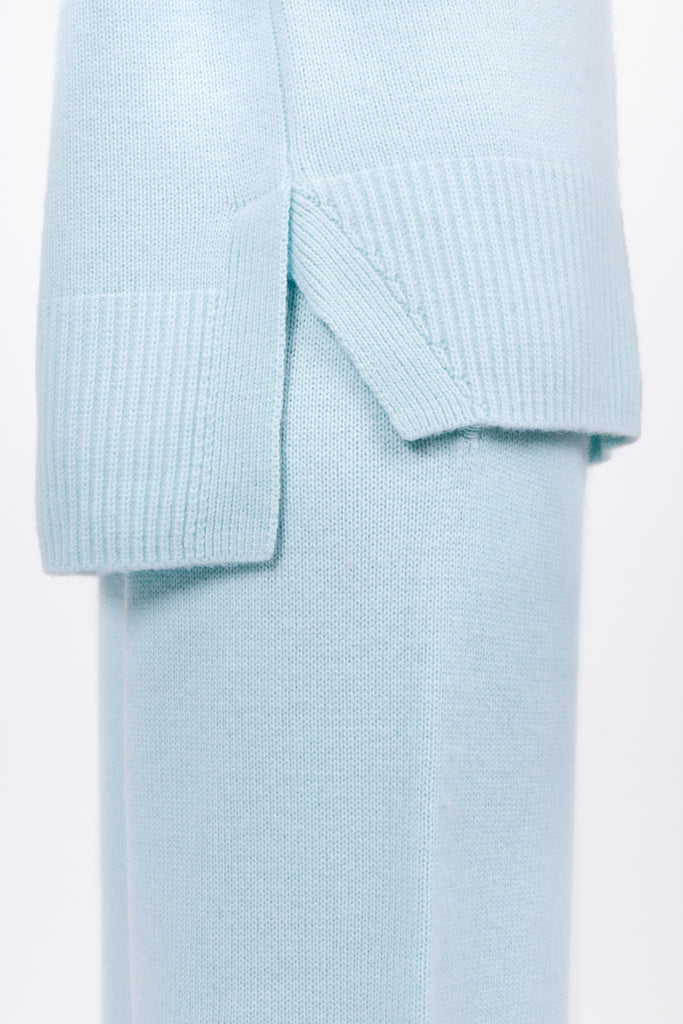 Cashmere Lounge Sweater pants in Baby Blue color for women at shop AASHKA