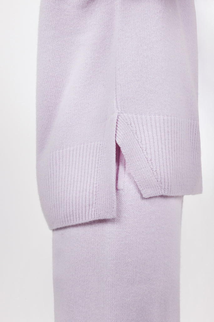 Cashmere Crewneck Sweater in Lilac Pop for women at shop AASHKA