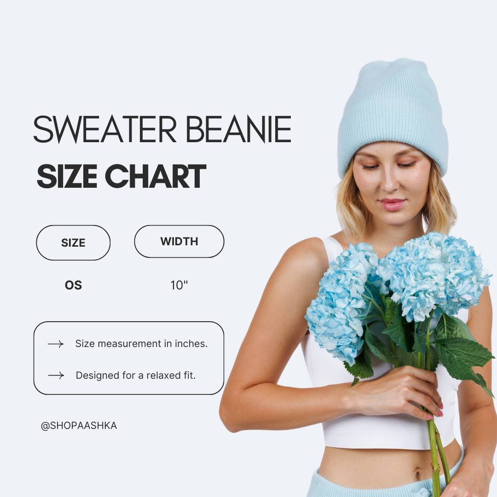 cashmere wool sweater beanie in Baby Blue color for women at shop AASHKA